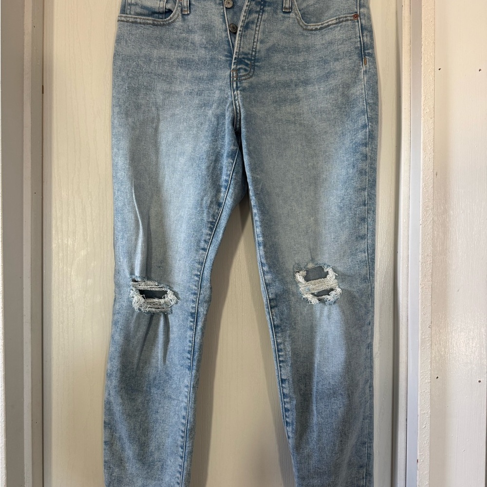Women's Light Blue Distressed Jeans
